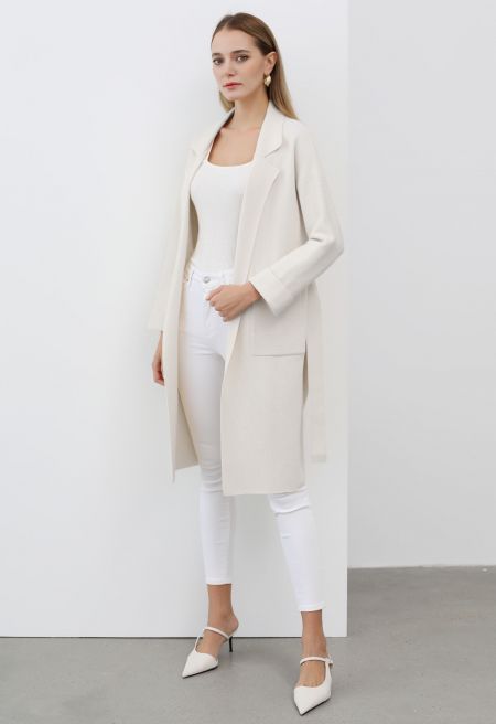 Soft Belted Long Knit Cardigan