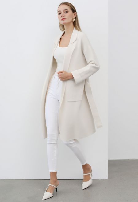 Soft Belted Long Knit Cardigan