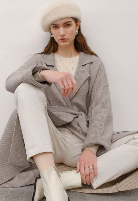 Soft Belted Long Knit Cardigan