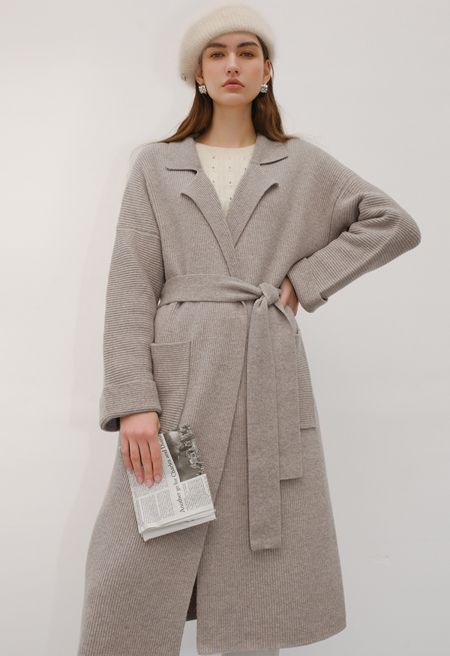 Soft Belted Long Knit Cardigan