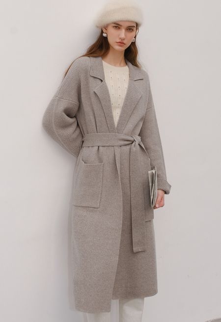 Soft Belted Long Knit Cardigan