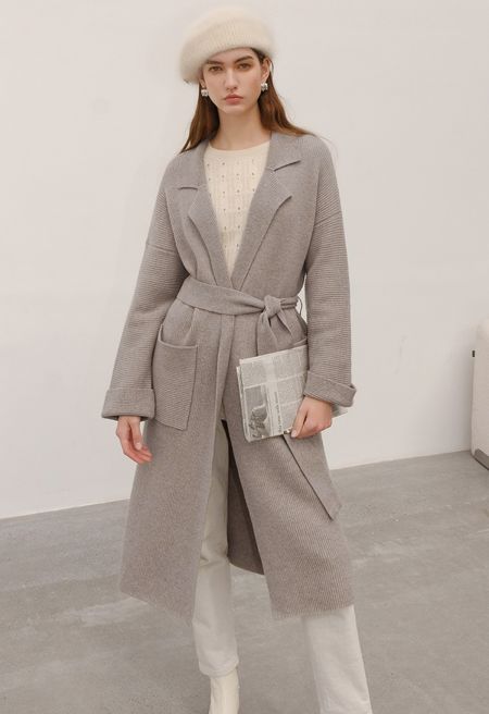 Soft Belted Long Knit Cardigan