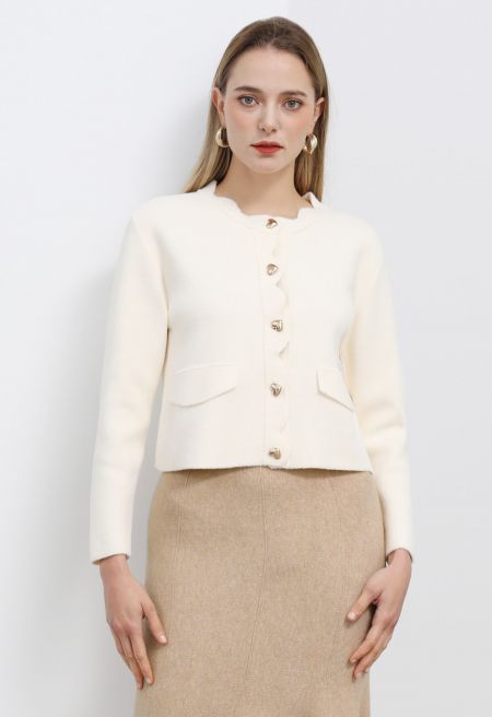 Chic Relaxed Button Knit Cardigan