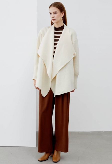 Homey Wide Lapel Knit Cardigan