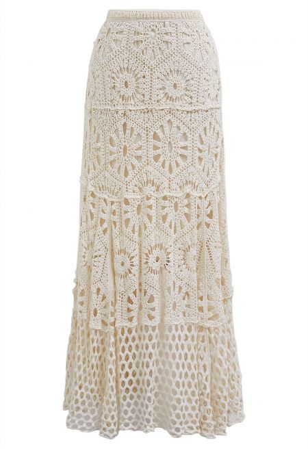 Stylish Cairo Cutwork Maxi Skirt