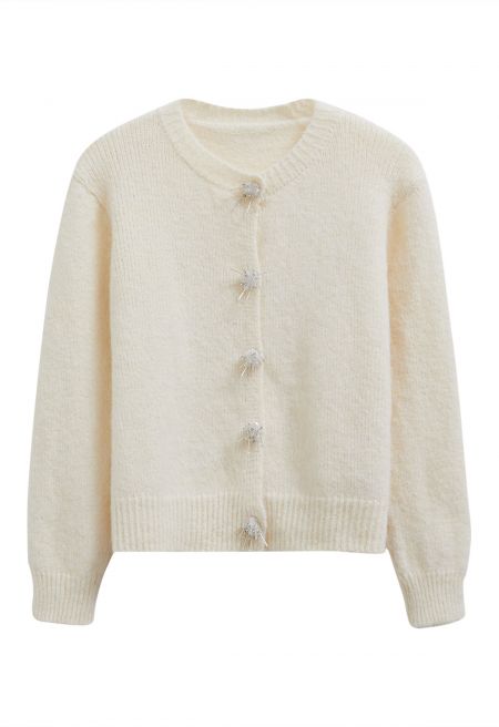 Elsa Soft Snap Button Fuzzy Knit Cardigan