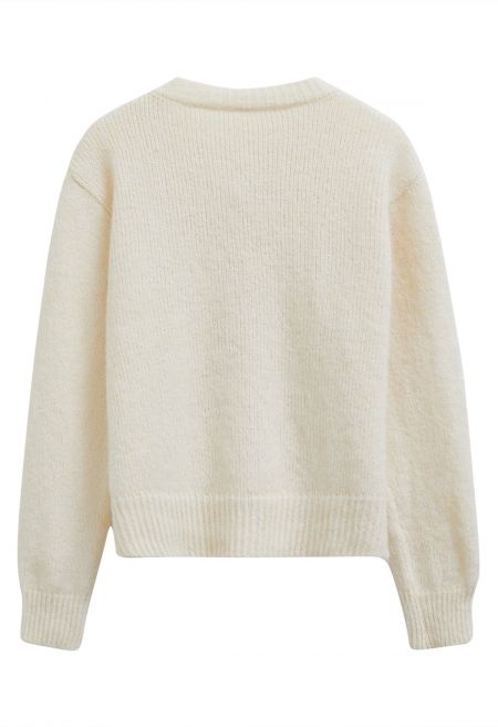 Elsa Soft Snap Button Fuzzy Knit Cardigan