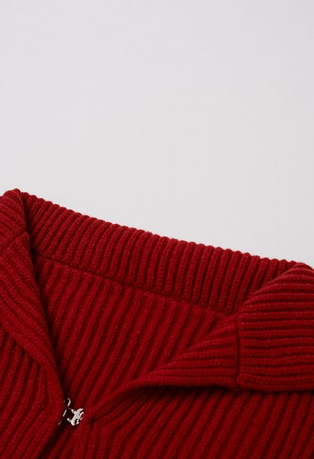 Lilies Toggle Clasp Cardigan in Red