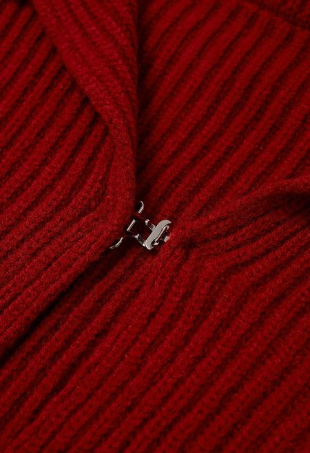 Lilies Toggle Clasp Cardigan in Red