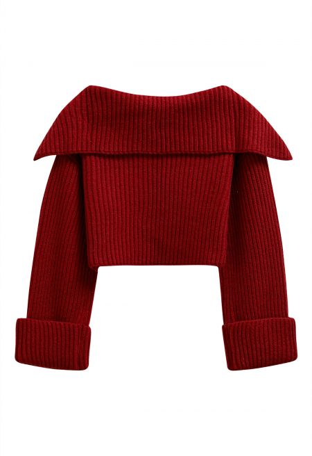 Lilies Toggle Clasp Cardigan in Red