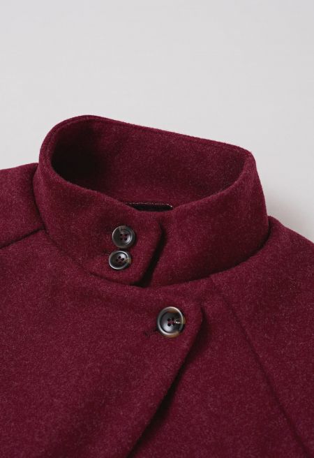 Stylish Collared Tie-Waist Buttoned Coat