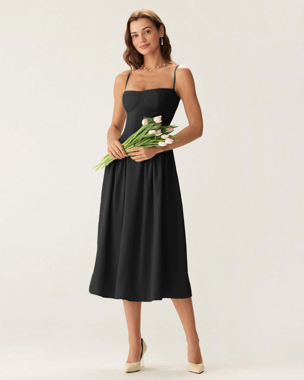 Actress Pocket Slip Midi Dress