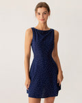 Classy Polka Dot Sleeveless Mini Dress