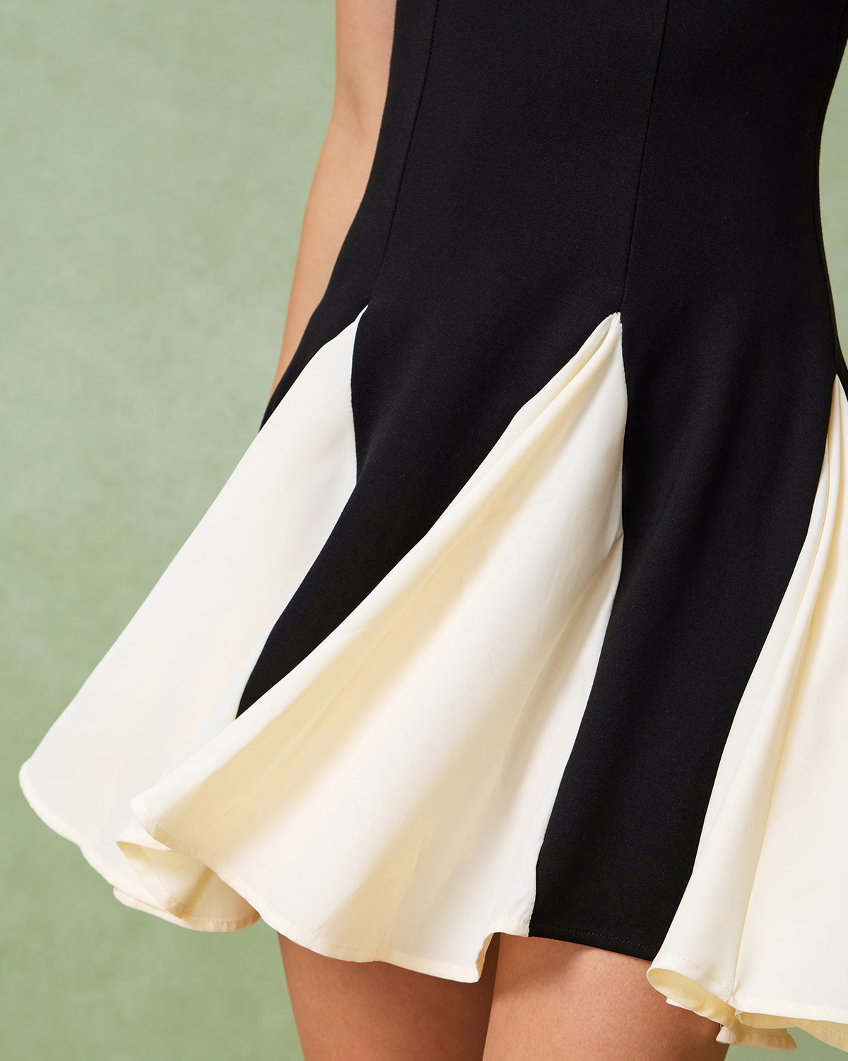 Noir Black Contrast Slip Mini Dress
