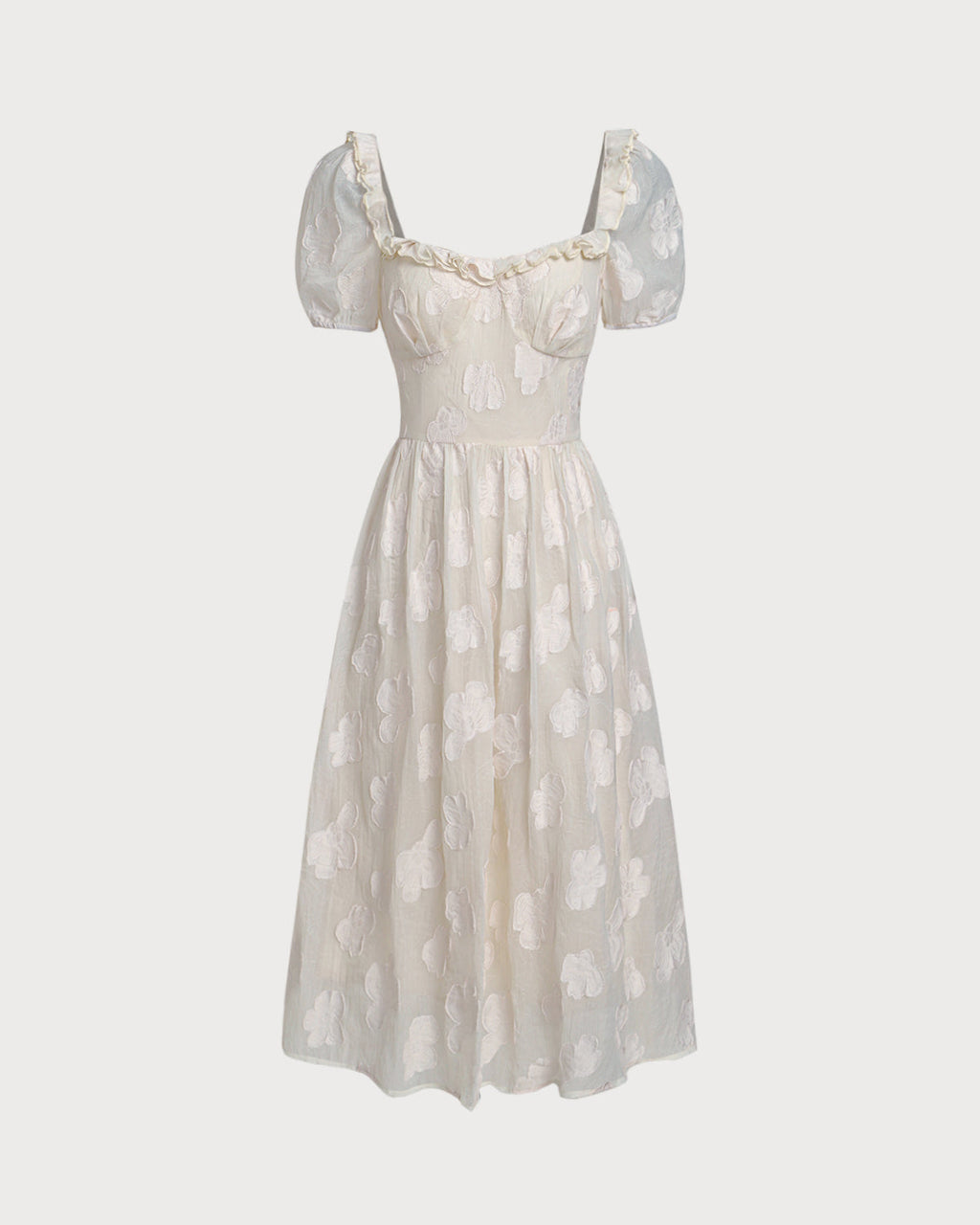Sleek Puffed Sleeve Midi Dress
