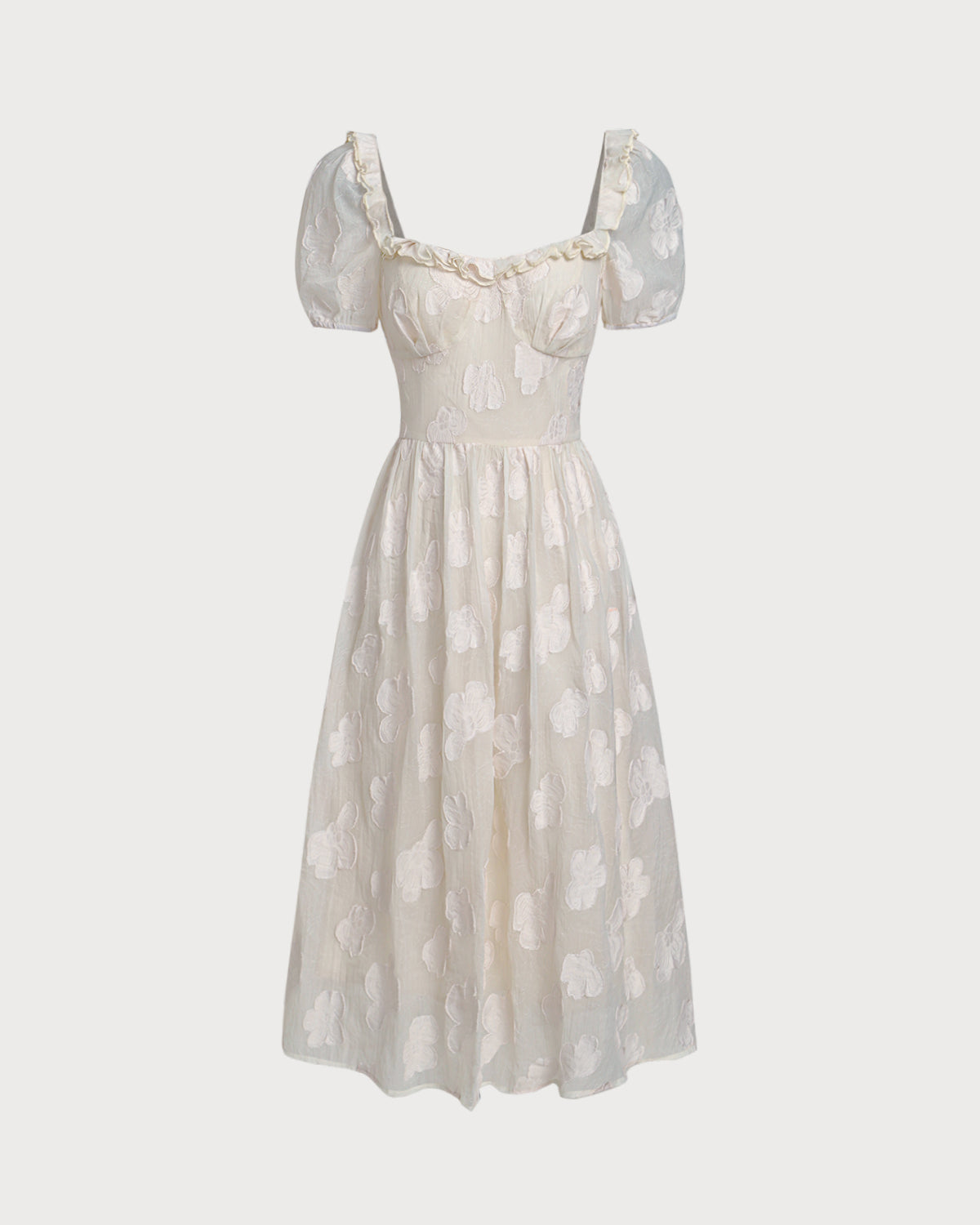 Sleek Puffed Sleeve Midi Dress