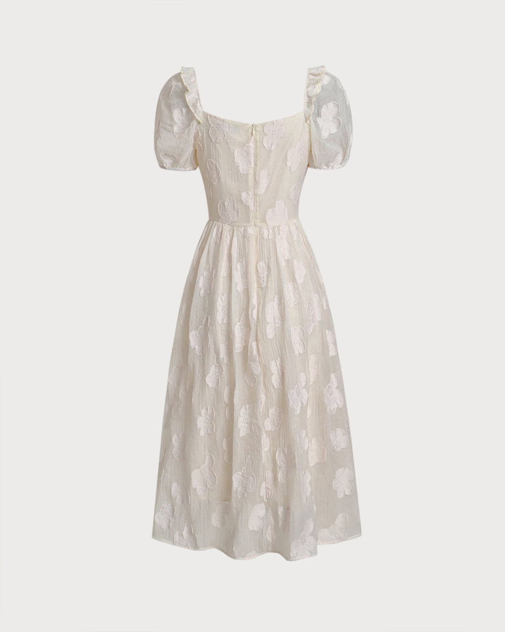 Sleek Puffed Sleeve Midi Dress