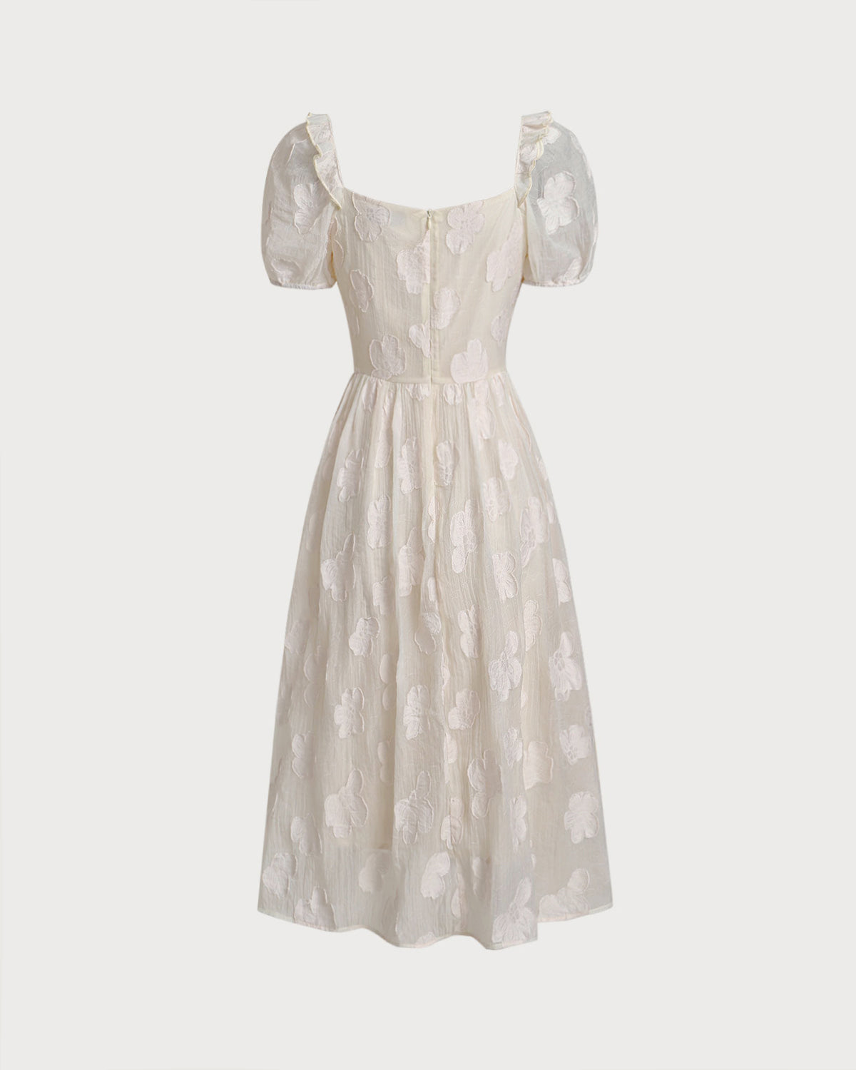Sleek Puffed Sleeve Midi Dress