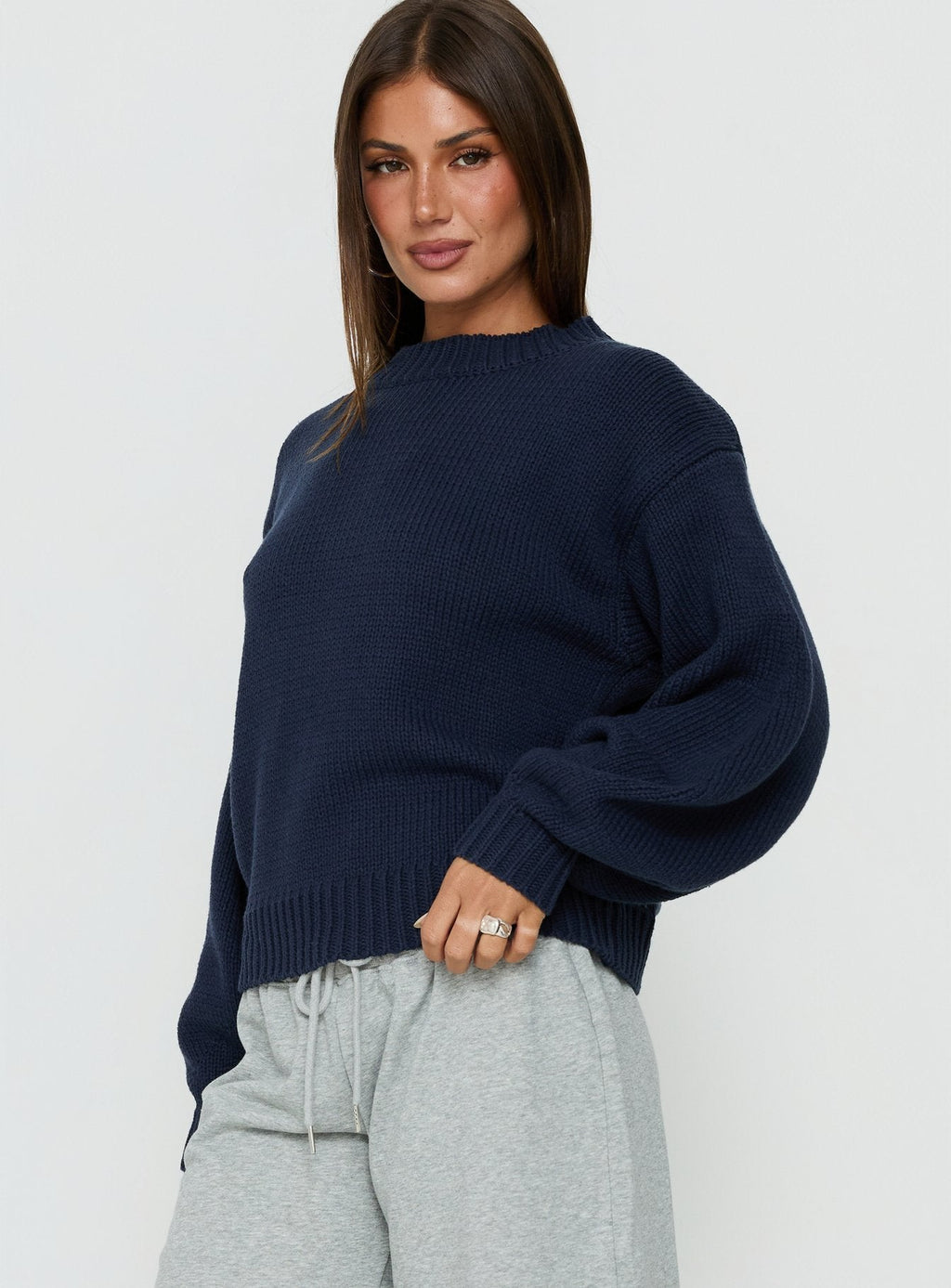 Chic Balloon Sleeve Knit Sweater