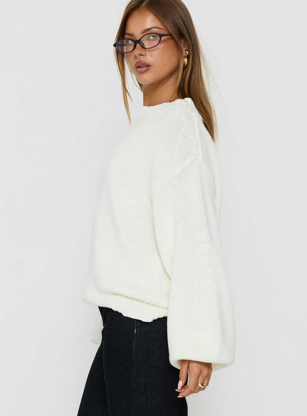 Chic Balloon Sleeve Knit Sweater