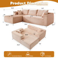 Rove Collections No Assembly L Shaped Couch