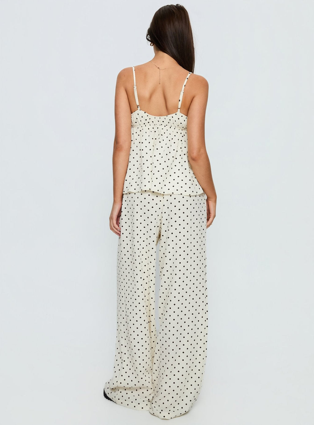Sleek and Cozy White Polka Set