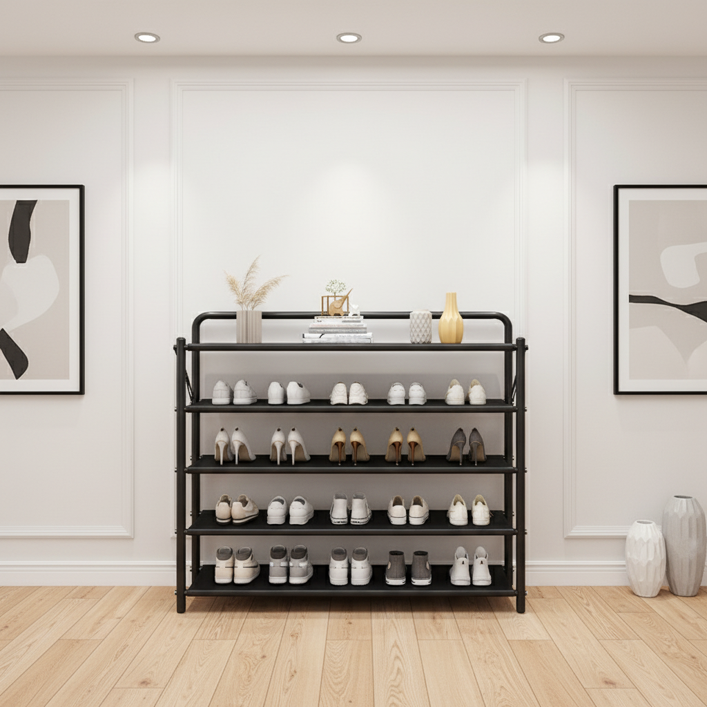 5-layer shoe rack in contemporary hallway