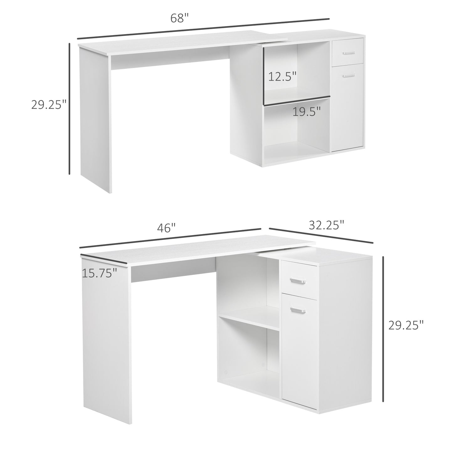 Deskpro Adjustable Small Corner Desk