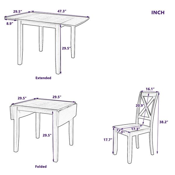 Extendable Dining Table Set For 2