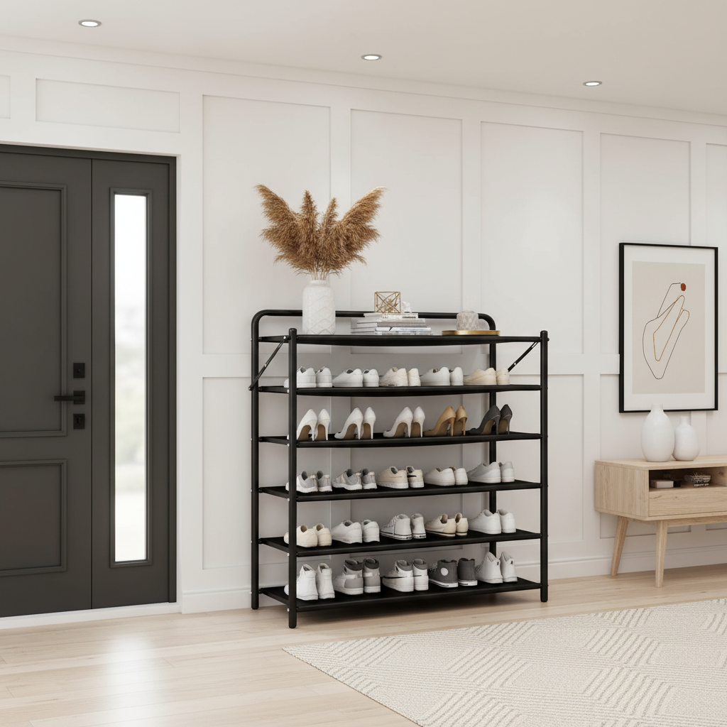 6-layer shoe rack in entryway entrance