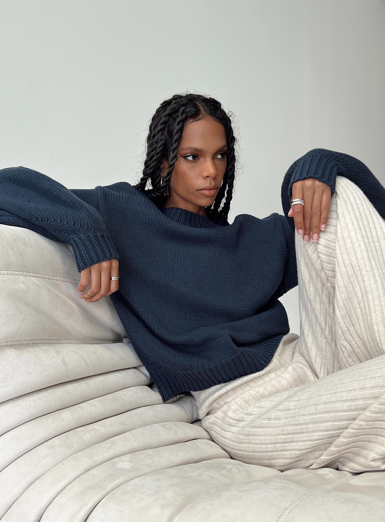 Chic Balloon Sleeve Knit Sweater