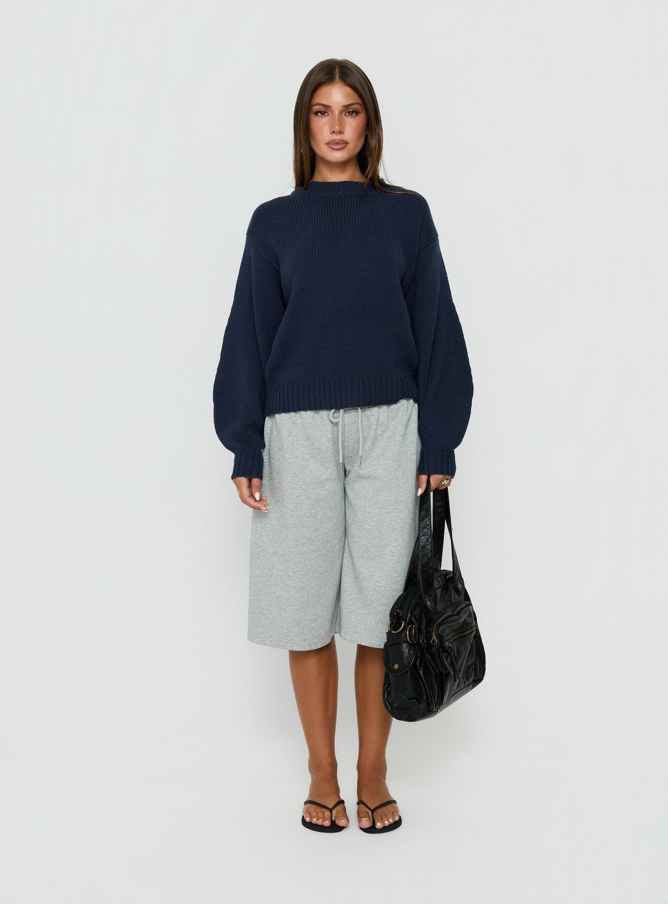 Chic Balloon Sleeve Knit Sweater