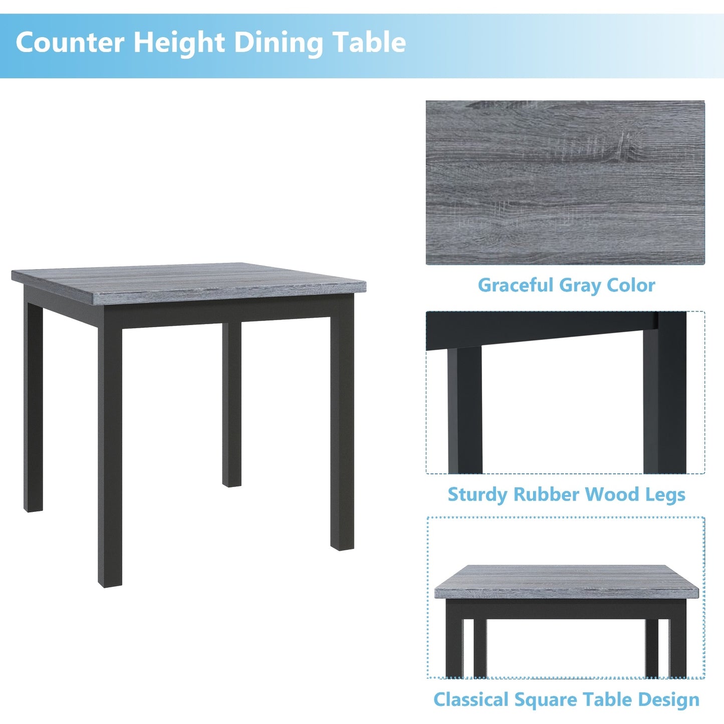 Row Dining Table Set For 4