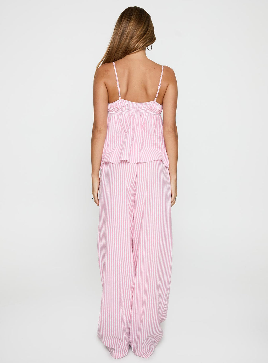 Sleek and Cozy Pink Striped Set
