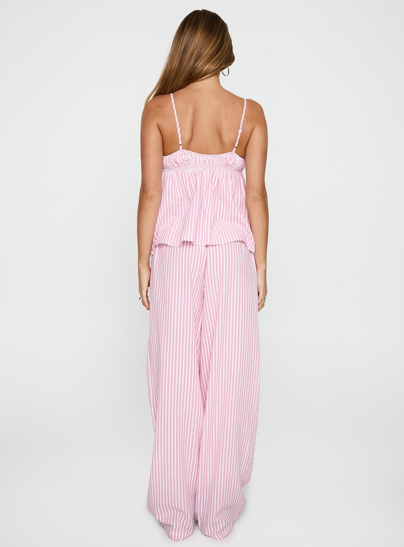Sleek and Cozy Pink Striped Set
