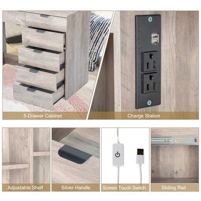 Elsa 6 Unit Dressing Table Set