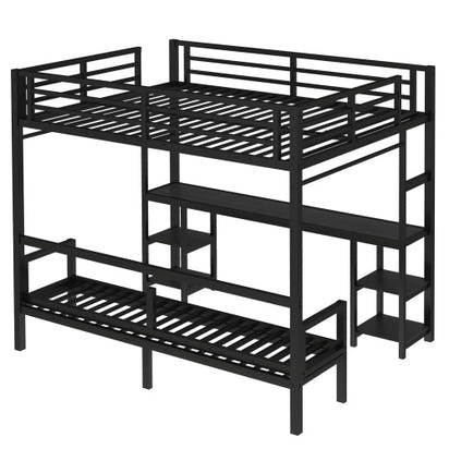 Klarna Adjustable Queen Over Twin Loft Bed With Desk