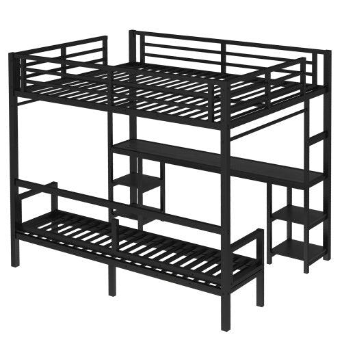 Klarna Adjustable Queen Over Twin Loft Bed With Desk