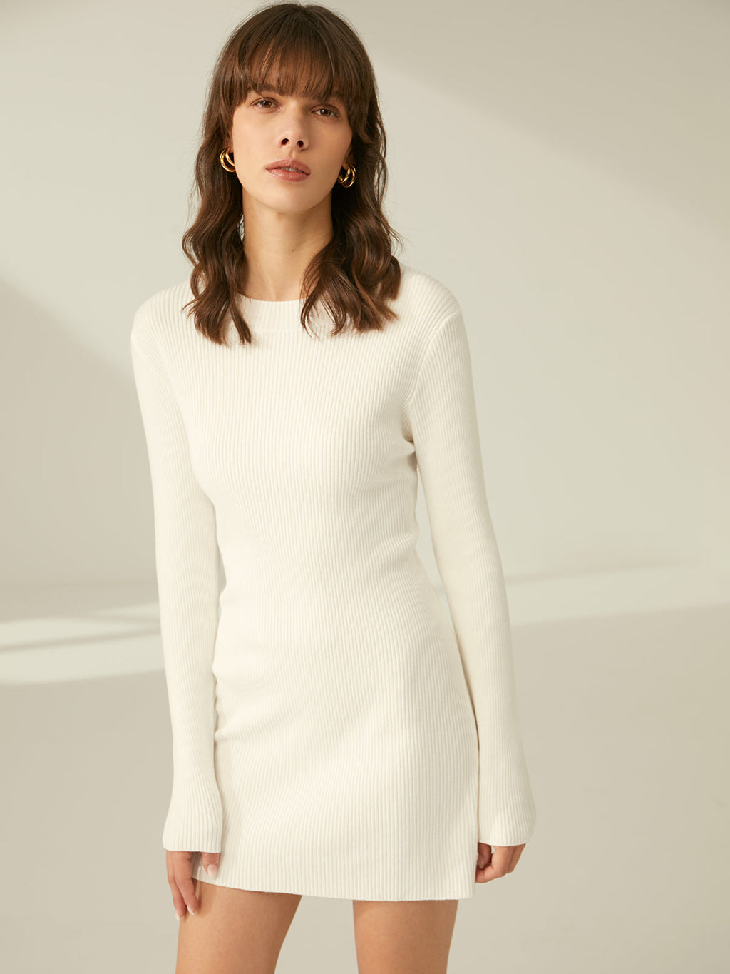 Soft Era Ribbed Crewneck Sweater Dress
