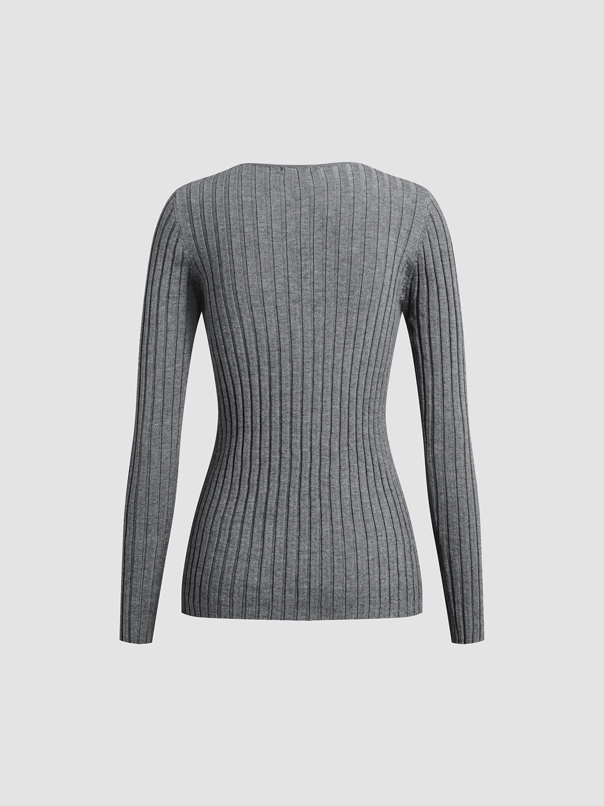 Soft Spoken Solid Textured V-Neck Knit Top