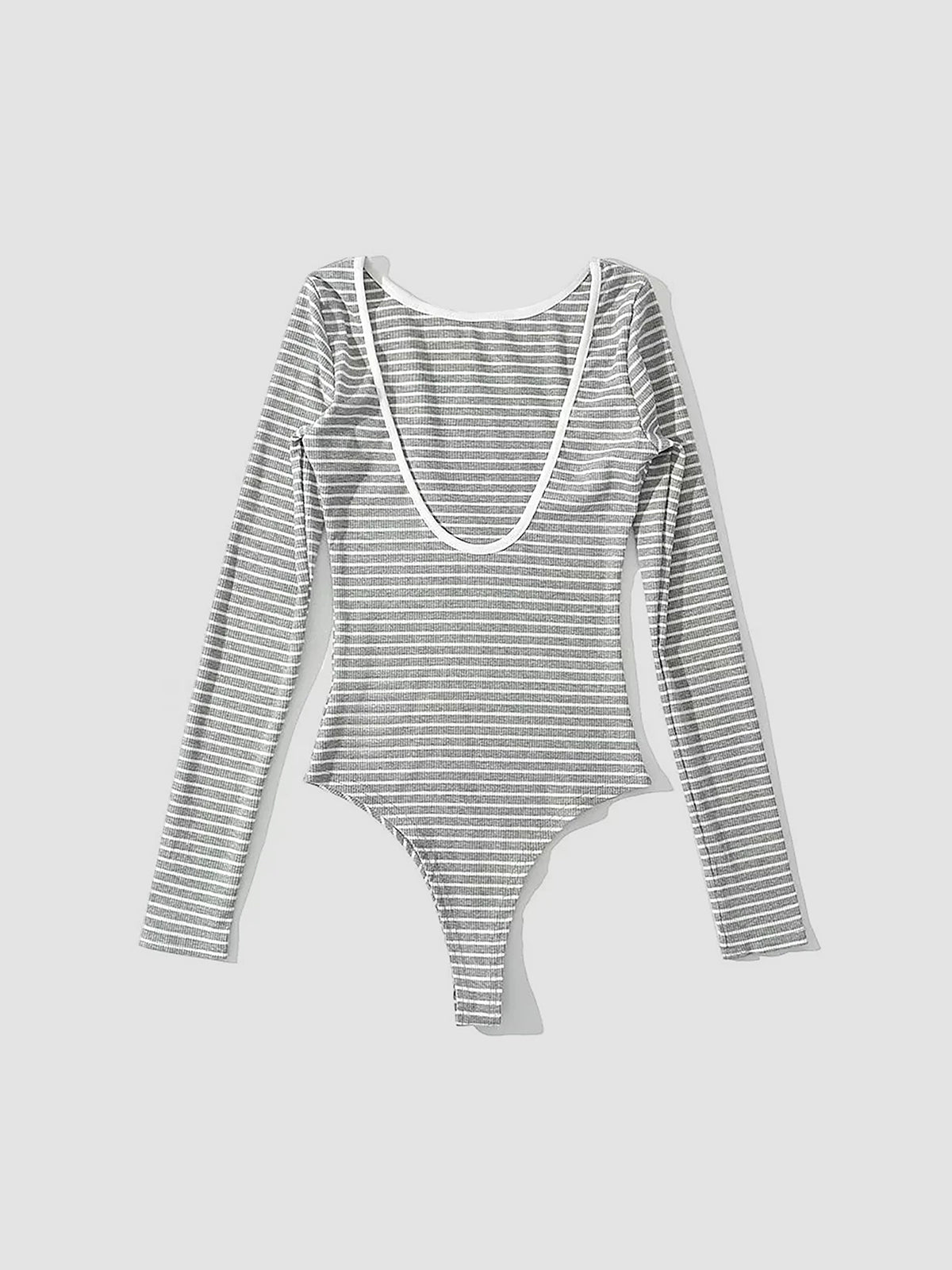 Night Stripe Open Back Long Sleeve Bodysuit
