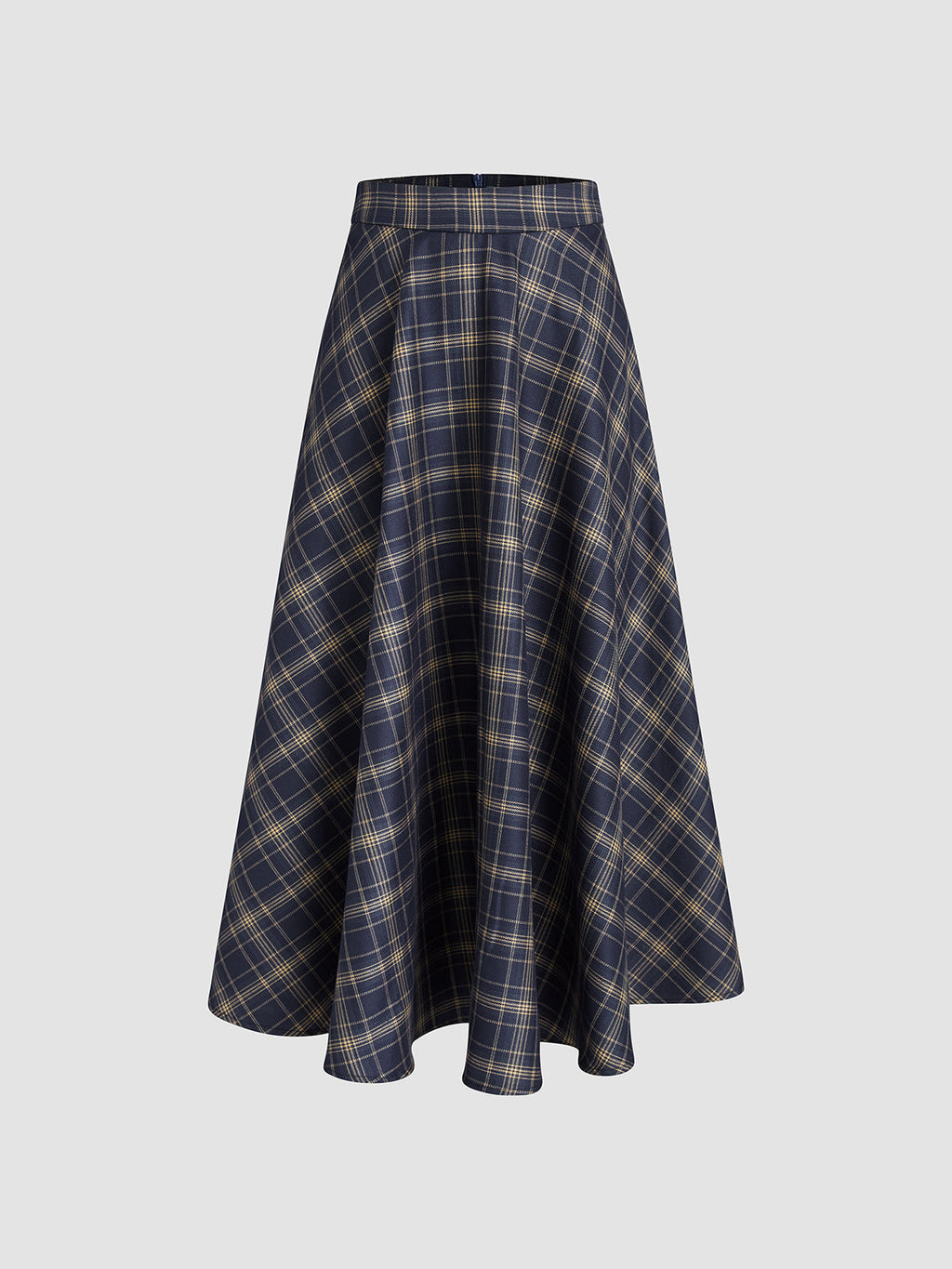 In Check Plaid Comfortable Long Skirt