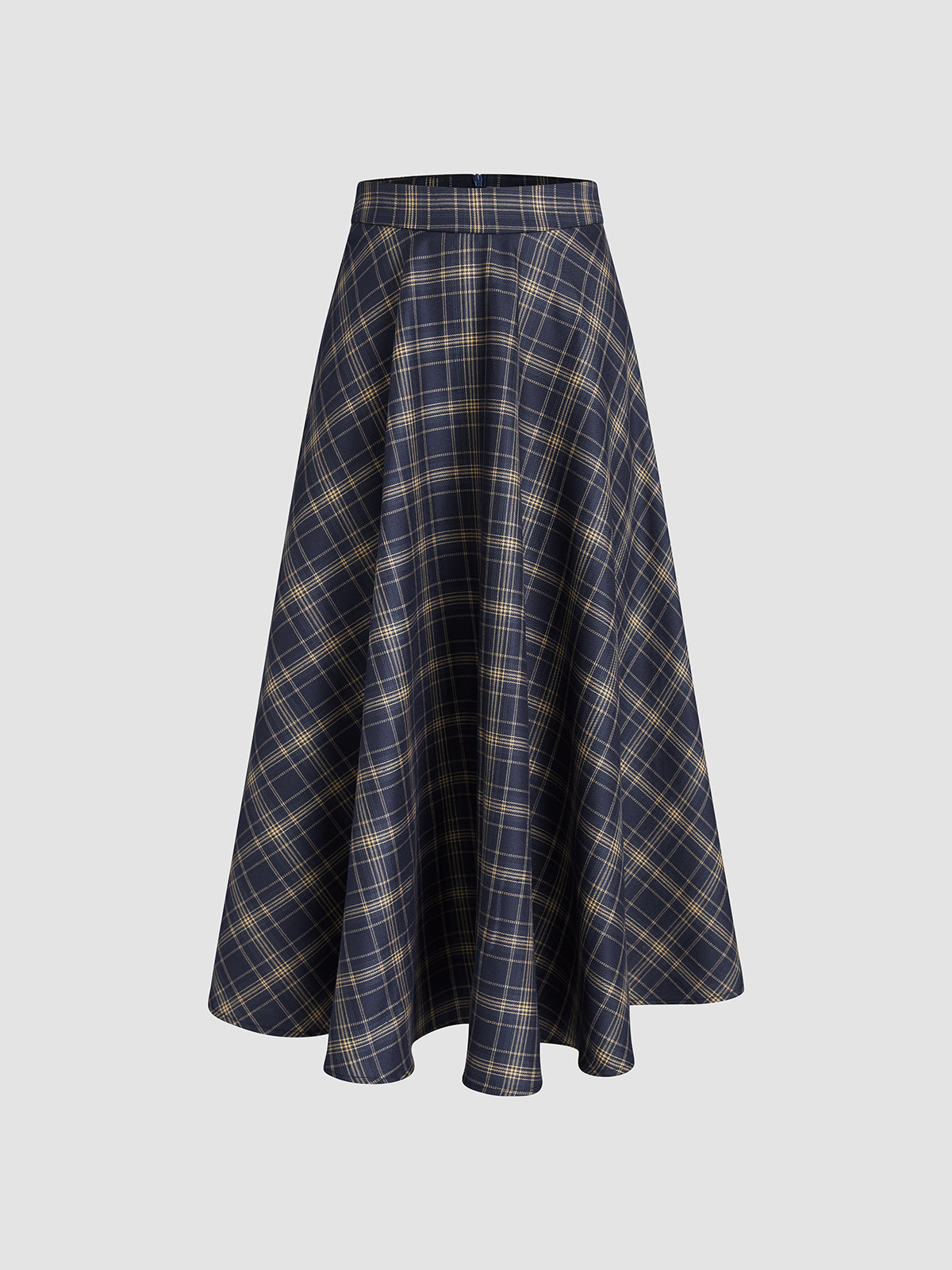 In Check Plaid Comfortable Long Skirt