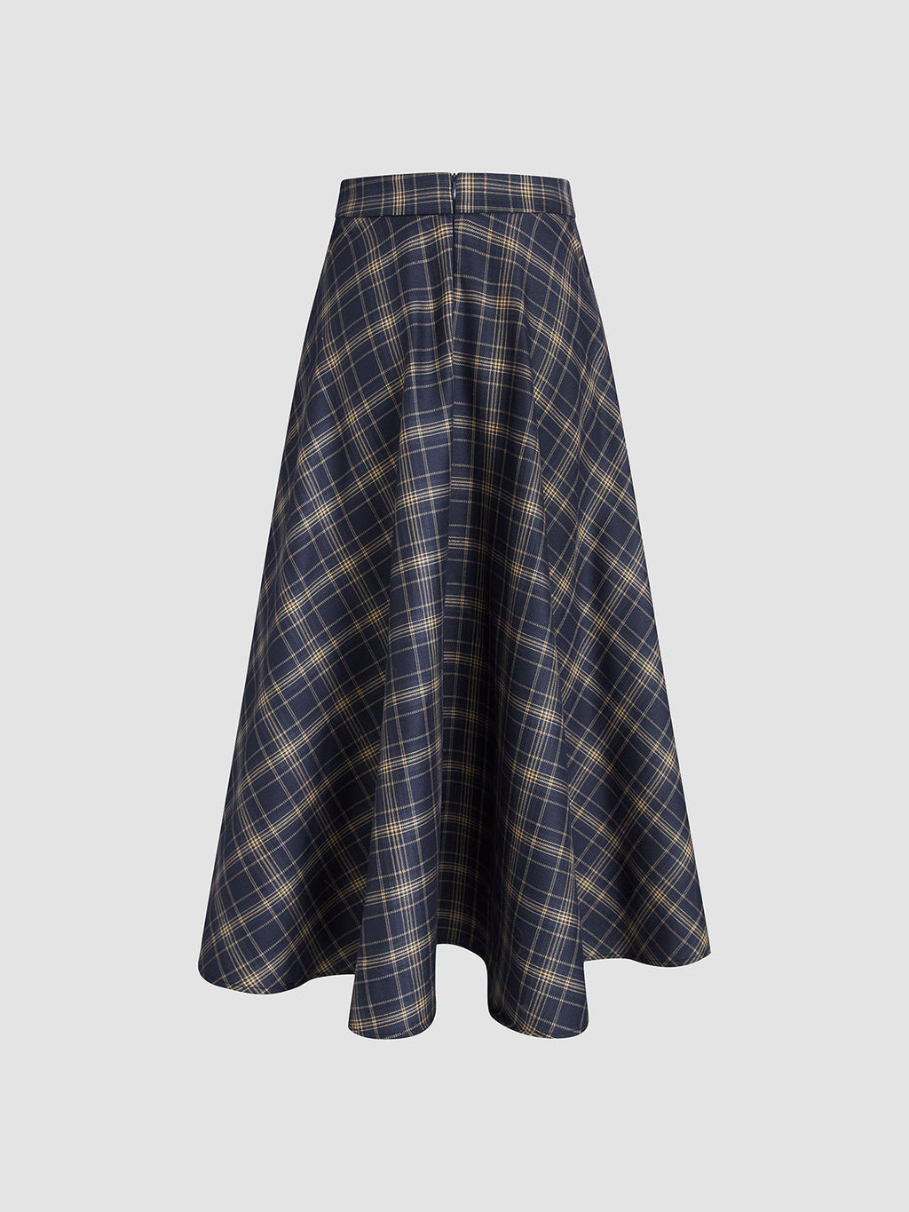 In Check Plaid Comfortable Long Skirt
