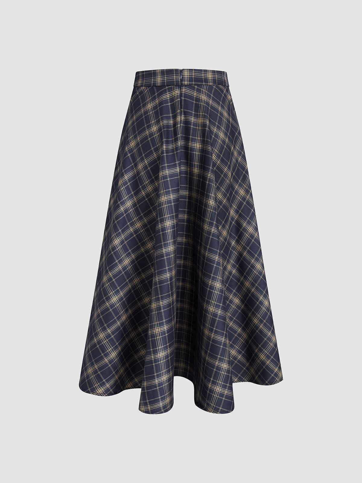 In Check Plaid Comfortable Long Skirt