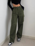 Off Duty Drawstring Cargo Parachute Straight-Leg Pants