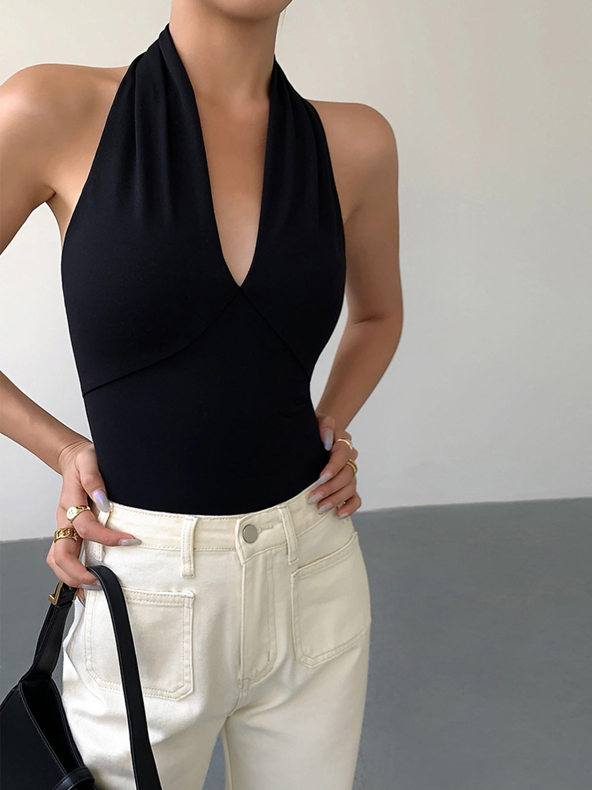 Open Air Halter Open Back Tank Top