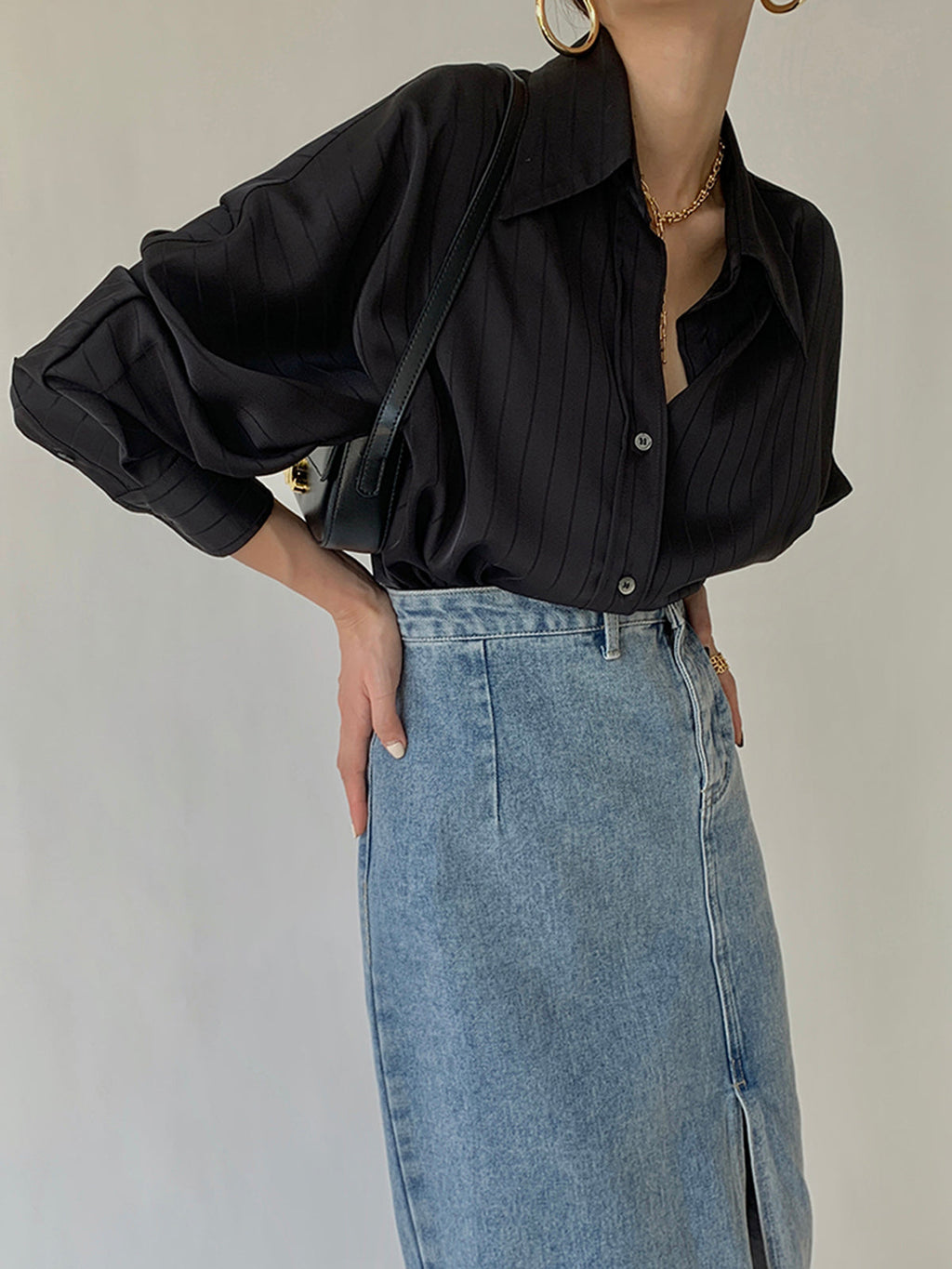Upper West Oversized Button Up Collared Shirt