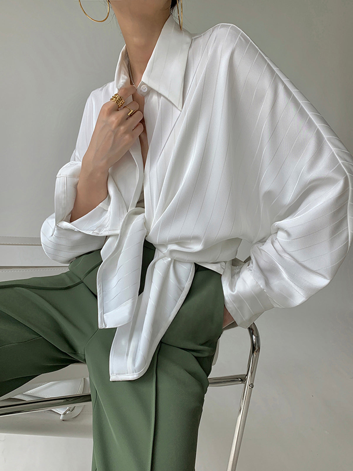 Upper West Oversized Button Up Collared Shirt