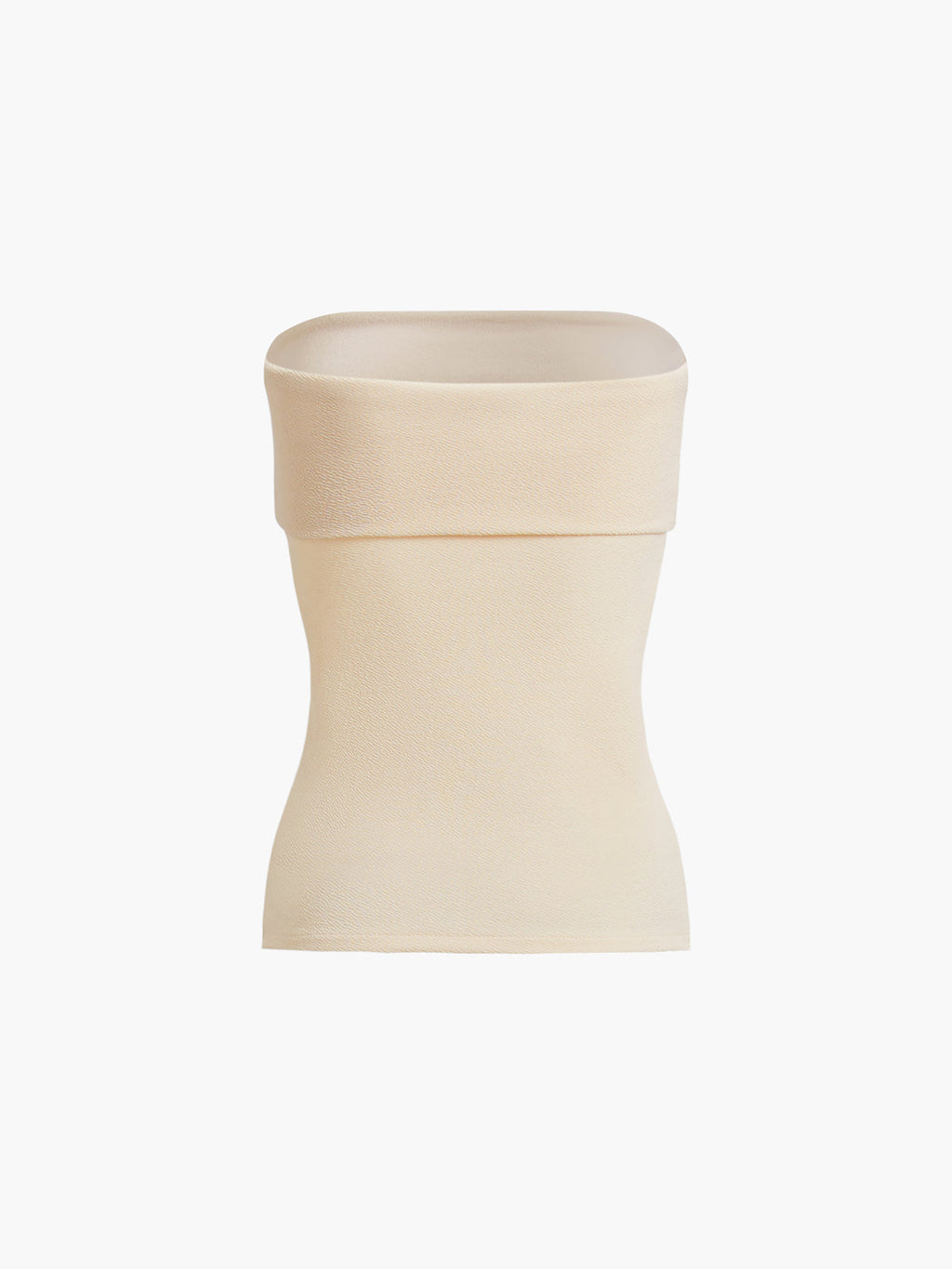 Fold Over Zip-Down Strapless Tube Top